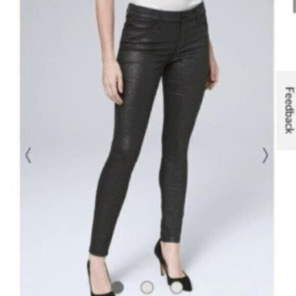 White House Black Market Denim - NWT White House Black Market Mid-Rise Metallic Skinny Jeans